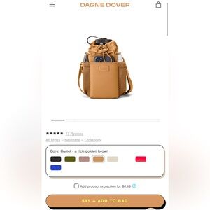 Dagne Dover Sloan Water bottle bag in CAMEL used twice. In like new condition